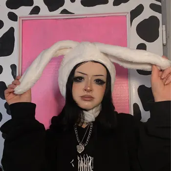 Cosplay Triušis Rekvizitas, Kostiumai, Moterims Katytė Skrybėlę Bžūp Mergina Šalies Rabbit Stiliaus Skrybėlę Šveitimas Skrybėlių Dizaineris Kepuraitės Didmeninė Žiemos Baltos#2