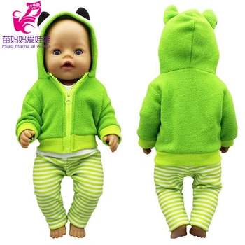 17 colių kūdikių lėlės drabužius žalia varlė, vilnos paltai Nenuco lėlės Ropa y su Hermanita lėlės drabužiai