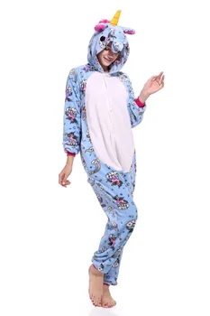 Halloween kostiumai pižama Gyvūnų Kigurumi Cosplay Dygsnio liūtas elnias Žvaigždė, Vienaragis onesies Suaugusiųjų Unisex Gobtuvu Sleepwear jumpsuit