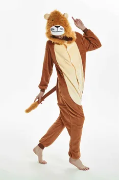 Halloween kostiumai pižama Gyvūnų Kigurumi Cosplay Dygsnio liūtas elnias Žvaigždė, Vienaragis onesies Suaugusiųjų Unisex Gobtuvu Sleepwear jumpsuit