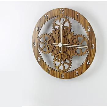 Medienos Europa Sieninis Laikrodis Derliaus 3D Virtuvės Sieniniai Laikrodžiai Skaitmeniniai Sienos Žiūrėti Modernus Dizainas Relol Para Casa Namų Dekoro BB50WC