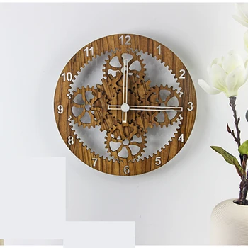 Medienos Europa Sieninis Laikrodis Derliaus 3D Virtuvės Sieniniai Laikrodžiai Skaitmeniniai Sienos Žiūrėti Modernus Dizainas Relol Para Casa Namų Dekoro BB50WC