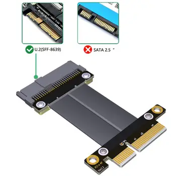 SFF-8639 U. 2 180° PCI-E 3.0 4X Juostele Kabelio ilgintuvas dėl U. 2 NVME SSD 7XED