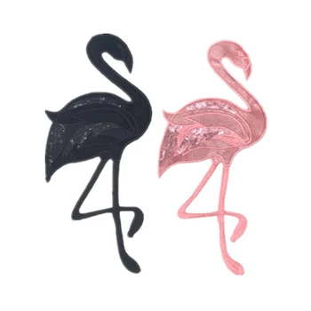 1PCS Siuvinėjimo Lopo Drabužius Siūti-Geležies-Dėl evingo Lipdukas Drabužių Dėmės Raudona Flamingo Aplikacijos