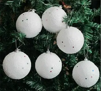 Mados Kalėdų Balta Sniego Gniūžtės Pakabukas Apvalus Kamuolys Kalėdų Ornamentu Menkniekis Dovana Metu Kalėdų Medžio Amatų Blizgučiai Šalies Prekių