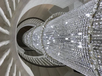 Dia80CM Krištolo sietynas, villa du kartus grindų kambarį lempos viešbučio fojė kristalų liustra pritaikymas savo reikmėms