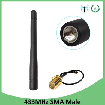 433MHz 3dBi antena SMA Male Jungtis antenos 433 mhz kryptinė antena +21cm RP-SMA į ufl./ IPX 1.13 Galiuku Laidu