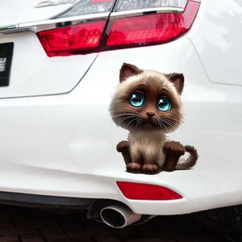 3D Automobilių Kėbulo Lipdukas Gyvūnų Animacinių filmų Lovely Cat 15*18cm Našlė Ir Lipdukai Vaikams Automobilių Stiliaus Automobilio Interjero, Aksesuarų Dekoravimas