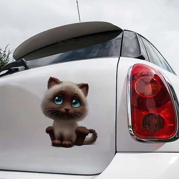 3D Automobilių Kėbulo Lipdukas Gyvūnų Animacinių filmų Lovely Cat 15*18cm Našlė Ir Lipdukai Vaikams Automobilių Stiliaus Automobilio Interjero, Aksesuarų Dekoravimas
