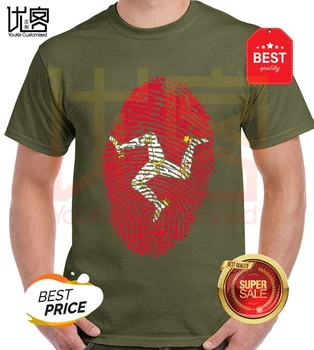 Isle Of Man TT pirštų Atspaudų T Shirt Mens Medvilnės Marškinėlius (T-shirt Juoda Balta Raudona Apranga Lenktynininkas Viršų Žaidimo Tee Vintage Stiliaus