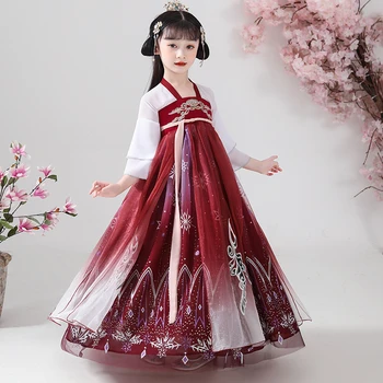 Hanfu vaikai Kinijos sijonas mergaitėms Rytų Kinijos Retro Stiliaus Hanfu Suknelė cosplay Vaikai Tango Kostiumas Princesė suknelė Kalėdų dovana