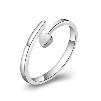 Originali S925 sterlingas sidabro žiedas atidarymo reguliuojamas žiedo paprasta geometrija mažų šviežių mados žiedas romantiškas sužadėtuves
