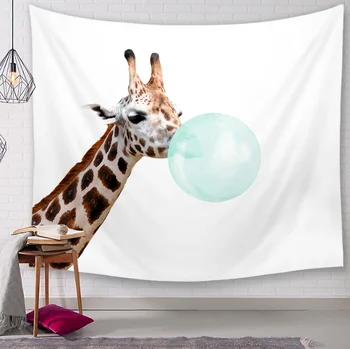 Kramtomosios Gumos Žirafa, Zebras Dekoratyvinių Gobelenų Vonios Kambarys Lauko Gobelenas Sienos Kabo Lapas Iškylą Audiniu Namų Dekoro Staltiesė