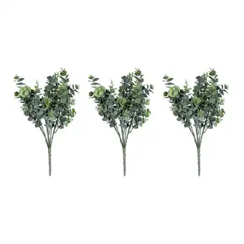 Dirbtinis Eukalipto Krūmo Stiebo Plastiko Modeliavimas Lapų Puokštė Medžių Šakos Lapai Namų Vestuvių Dekoravimas Rekvizitai