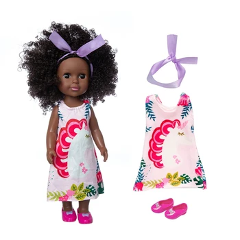 Lėlės pop 2021Dress Africanreborn silikono viny 35cm 14inch mergina poupee boneca kūdikių minkštas žaislas mergina todder
