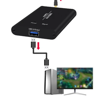 4K USB 3.0 HDMI Video Capture Card Game Capture Kortelė su Kilpa-Out 1080P 60FPS Live Transliacijos Žaidimas Savirašis Prietaisas