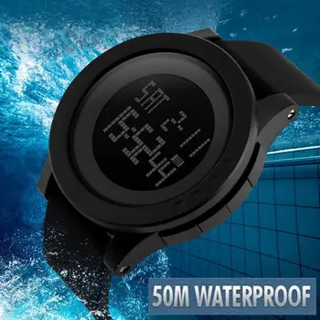 Vyrai Karinės Sporto Laikrodžiai Vandeniui LED Dienos Silikono Skaitmeninių Laikrodžių Vyrams, skaitmeninis Laikrodis-žiūrėti