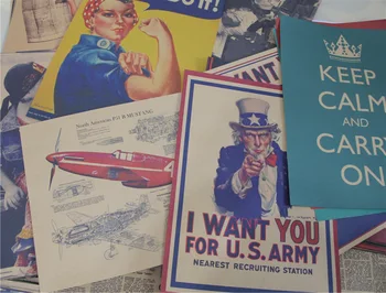 Retro vintage plakatas Kraftpopieris 