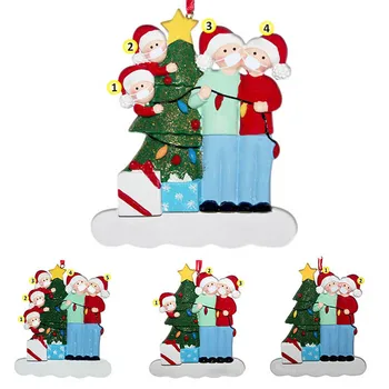 Kalėdų Ornamentu Išgyveno Šeimos 2 3 4 5 Dervos Dekoracijas, Kaukes Medžio Kabo Pakabučiai