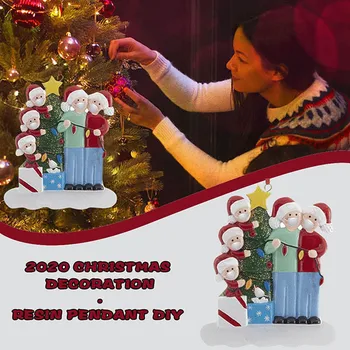 Kalėdų Ornamentu Išgyveno Šeimos 2 3 4 5 Dervos Dekoracijas, Kaukes Medžio Kabo Pakabučiai