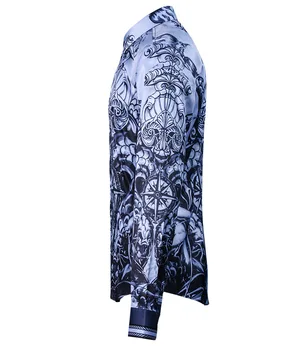 Vyrai Shrits Prabanga Rašalo Modelis Skaitmeninis Spausdinimas Mens Suknelė Marškiniai Plius Dydis 4xl Mados Atsitiktinis ilgomis Rankovėmis Marškinėliai Vyras