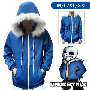 Undertale sans blue coat cosplay kostiumas striukė Unisex hoodie palaidinės vyras užtrauktukas hoodies viršuje palaidinukė žiemos striukė Kailis