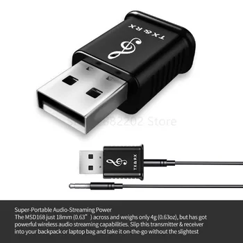2 in 1 USB Bluetooth Adapteris Siųstuvas, Imtuvo 5.0 Adapteris Aptx Belaidžių Ausinių KOMPIUTERIO Muzikos Receptorių Audio 