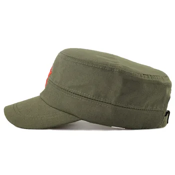 Karinės bžūp Vyrų Pentagram Siuvinėjimo Star Flat Top Hat Prekės ženklo 