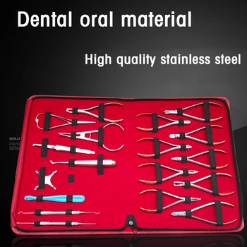Ortodontinis 18 dalių rinkinys Ortodontinis nustatyti priemonė Burnos technikas ortodontinis pilną Dantų nerūdijančio plieno instrumentas