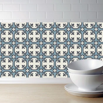 Retro Mėlyna Plytelių Lipdukai Virtuvės PVC, atsparus Vandeniui Sienų Lipdukai Vonios kambarys Lipni, 