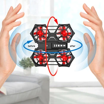 C51 Mini RC Drone Su LED Šviesos Gestas Indukcijos Kišenėje Nešiojami Quadcopter Fiksuotas aukštis Anti-Susidūrimo Dron Žaislai berniukams