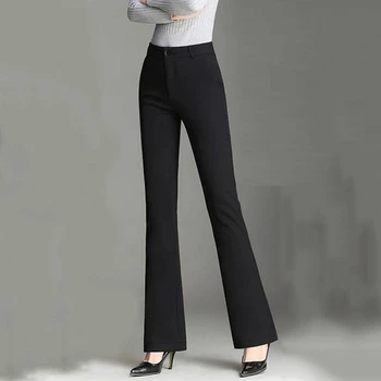 Biuro Flare Kelnės Moterims 2020 M. Pavasarį, Rudenį Atsitiktinis High Waisted Ruožas Bell Bottom Kelnės Plius Dydis 4XL Slim Pantalones T369
