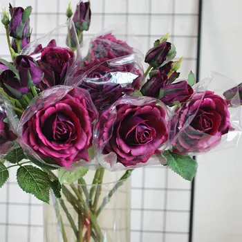 Nekilnojamojo touch Rožių šakos Dirbtinės gėlės Kalėdos Namų stalo puošimas Vestuvių rudenį Dekoruoti Gėlių flores artificiales rožės
