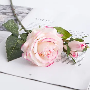 Nekilnojamojo touch Rožių šakos Dirbtinės gėlės Kalėdos Namų stalo puošimas Vestuvių rudenį Dekoruoti Gėlių flores artificiales rožės