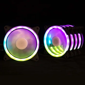 PC Kompiuteris RGB Reguliuoti LED Ventiliatoriaus Aušintuvas 4Pin Aušinimo Nuotolinio Valdymo Heatsink Silent Žaidimų Atveju Aušintuvo Ventiliatorius Su Valdikliu