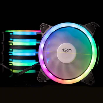 PC Kompiuteris RGB Reguliuoti LED Ventiliatoriaus Aušintuvas 4Pin Aušinimo Nuotolinio Valdymo Heatsink Silent Žaidimų Atveju Aušintuvo Ventiliatorius Su Valdikliu