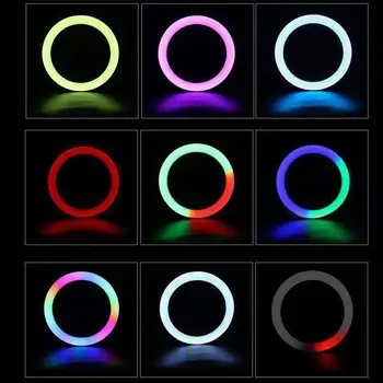 RGB Gyventi Užpildyti Šviesos Šviesos Žiedas Su Trikojai Vaivorykštė, Spalvinga Apšvietimo Vlogging Video Mobile PC-Live Transliacijos Nuotrauka