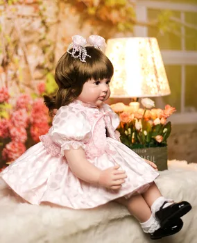 Vėliau kaip naujas Tikroviška 24 Colių Reborn Baby Lėlės Silikono Vinilo Kūdikių Lėlė Mergaitė Žaislai Atrodo Kaip Rožinė Princesė bebe Atgimsta dollmai
