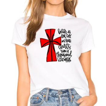 Jėzaus Kryžiaus Meilė, Grafinis Tee marškinėliai Moterims Vasaros trumpomis Rankovėmis Viršuje Harajuku Krikščionių Religinės Moterų marškinėliai Atsitiktinis Baltos spalvos marškinėlius
