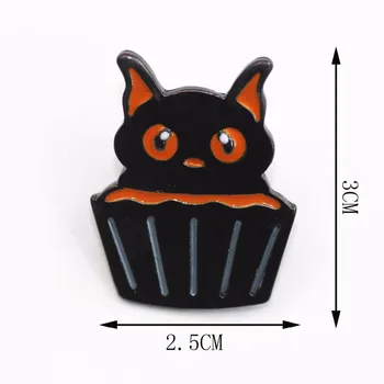 Timlee X147 Animacinių Filmų Mielas Helovinas Vaiduoklis Puodelio Moliūgų Pyragas Kitty Cat Metalo Sagės Smeigtukai Dovanų Didmeninės