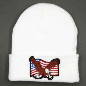 LDSLYJR Medvilnės erelis siuvinėjimo Tirštėti megzti skrybėlę žiemą šiltą kepurę Skullies bžūp beanie skrybėlių vyrų ir moterų 58