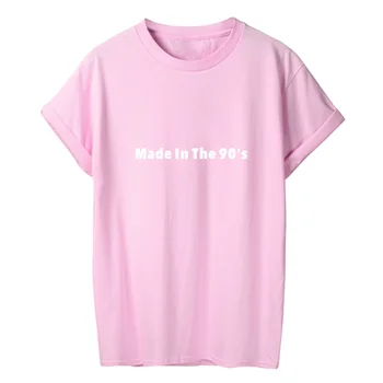 ONSEME Padaryta 90-ųjų Raidžių Moterų Marškinėliai Hipster Harajuku Trumpas Viršūnes Moterų Clothiing Vasaros Medvilnės Atspausdinti Marškinėlius Q-608