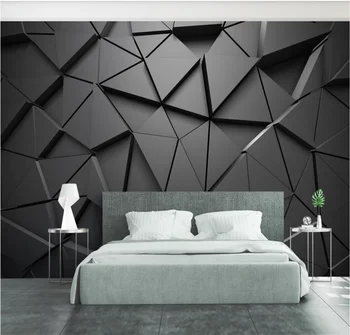 Individualizuotos fono paveikslėlį 3d nuotrauką 3D sienos kietos abstrakčių geometrinių pilka trikampio fone 8d sienų dangos