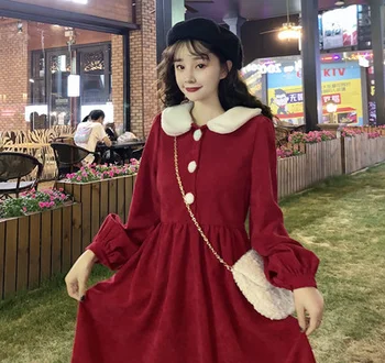 Kawaii girl gothic lolita op loli cos Japonijos saldus lolita sluoksniuotos rankovėmis suknelė vintage Žiemos aukšto juosmens mielas spausdinimo viktorijos