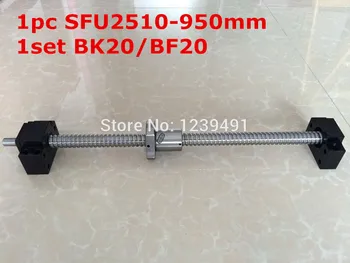 SFU2510 - 950mm ballscrew su tikslu apdirbta + BK20/BF20 Paramos CNC dalys