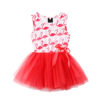 Mielas Flamingo Naujagimiams, Vaikams, Kūdikių Mergaitės, Berankovis Suknelė Drabužius Vasaros Mados Kamuolys Suknelė Suknelė