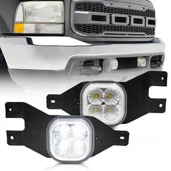 2x LED Rūko žibintų Aišku, Objektyvas Ford F250 F350 F450 F550 1999-2004 Ekskursija 2001-2004 Super Duty Led Tolimosios šviesos Žibintas