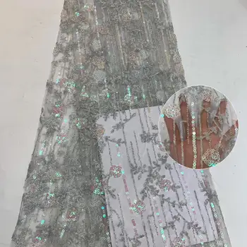 Aukštos kokybės karoliukai siuvinėjimo prancūzijos akių aukso blizgučiai Afrikos nėrinių audinys, Nigerija nėriniai, vestuvių suknelė 