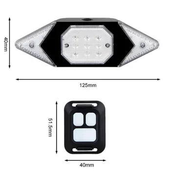 Smart Nuoma, šviesos, Dviračių užpakalinis žibintas Protingas Posūkio Signalo USB dviratis Įkraunamas Galinis Žibintas Nuotolinio Valdymo pulto LED Įspėjamasis Žibintas