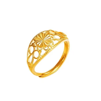MxGxFam Siuvinėjimo Žiedus ( Pakoreguota ) Moterų Klasikinis 24 k Gryno Aukso spalva Triditional Papuošalai